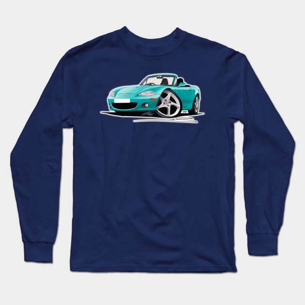 Mazda MX5 (Mk2) Turquoise Long Sleeve T-Shirt by y30man5